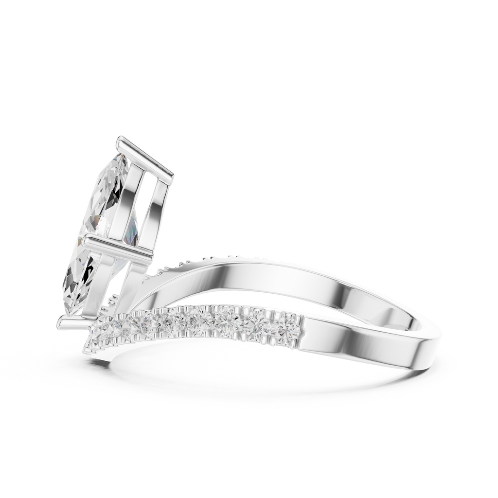 Marquise Chevron Diamond Engagement Ring