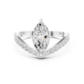 Marquise Chevron Diamond Engagement Ring