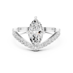 Marquise Chevron Diamond Engagement Ring