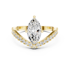 Marquise Chevron Diamond Engagement Ring