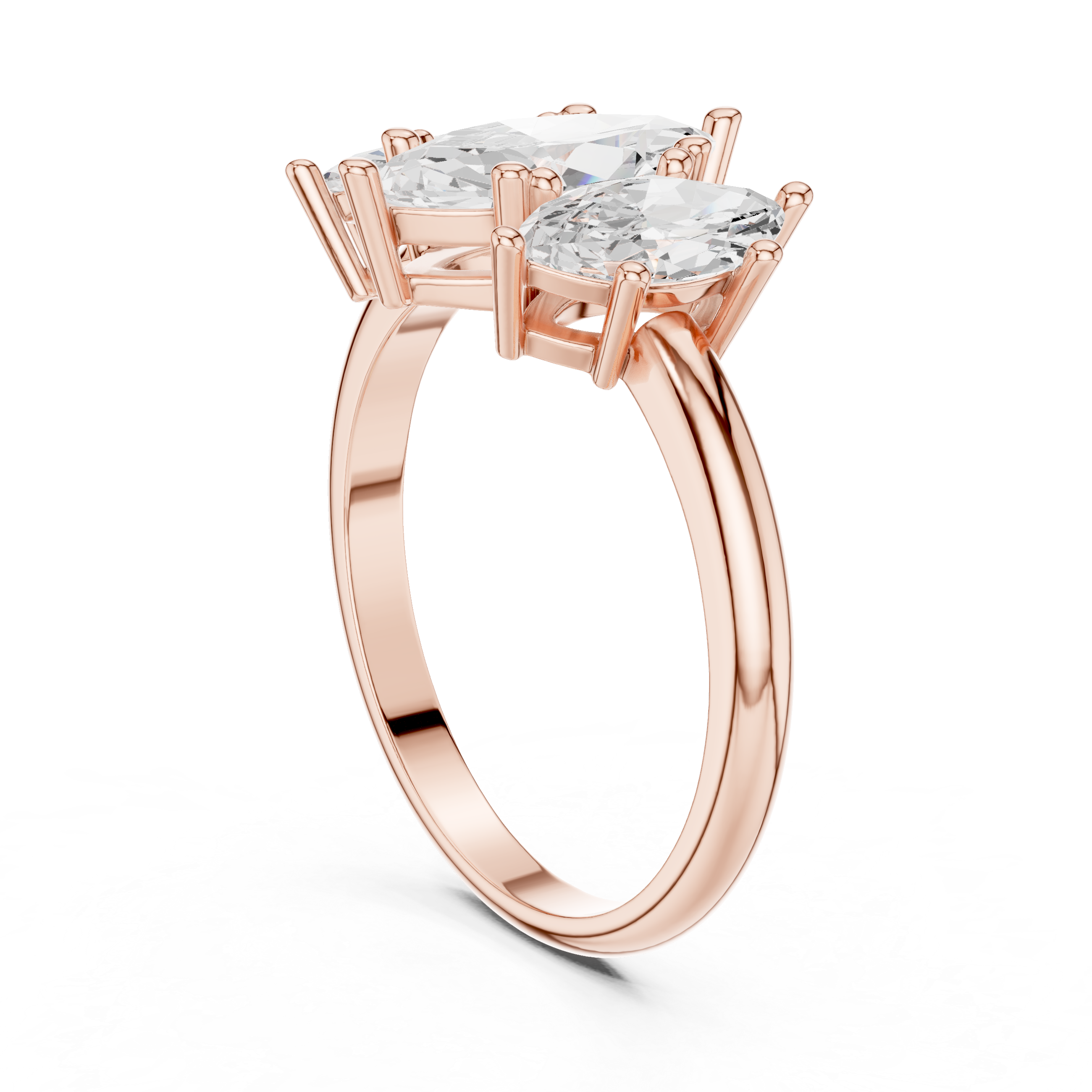 Three Stone Marquise Diamond Engagement Ring
