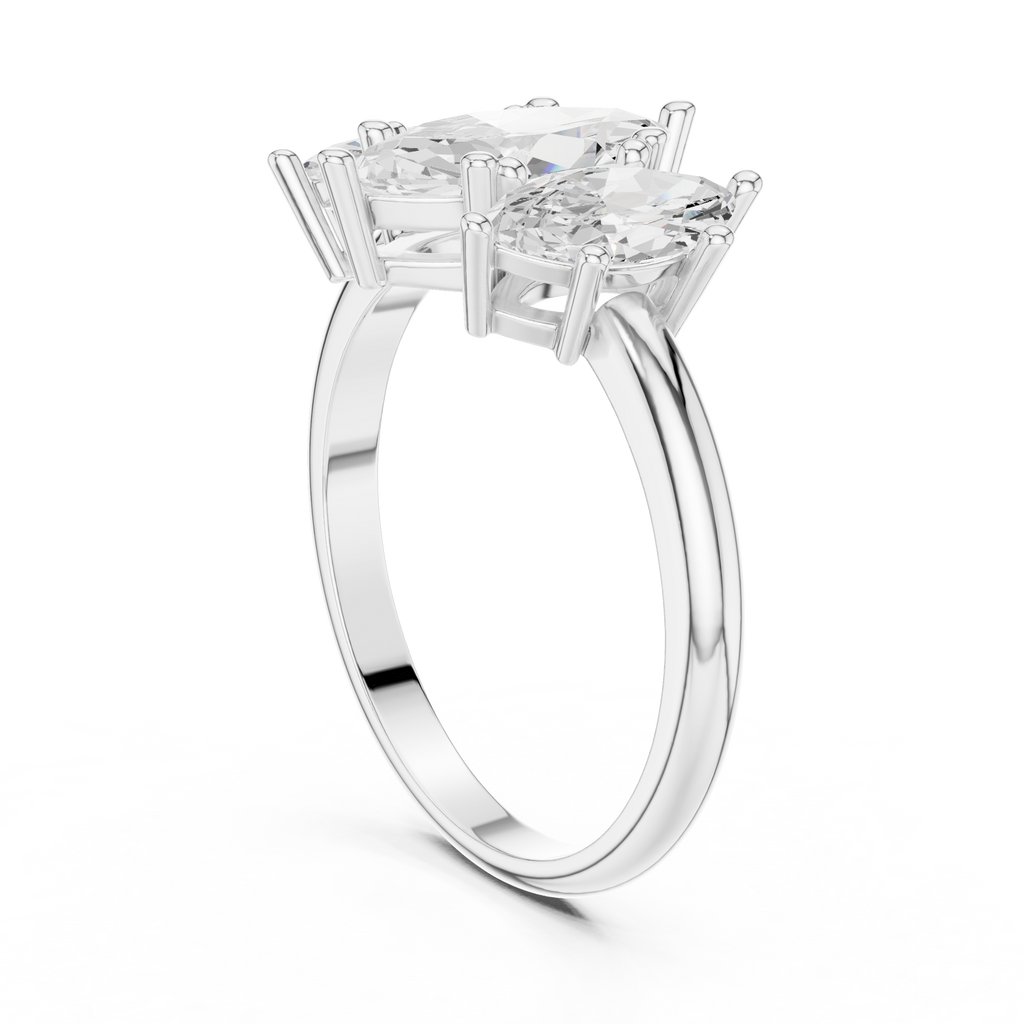 Three Stone Marquise Diamond Engagement Ring