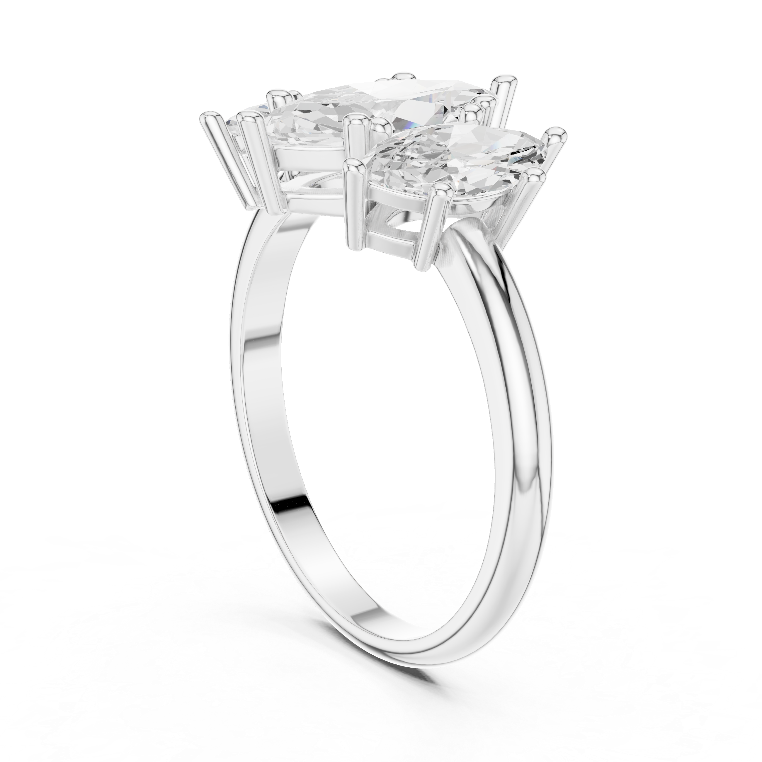 Three Stone Marquise Diamond Engagement Ring