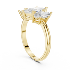 Three Stone Marquise Diamond Engagement Ring