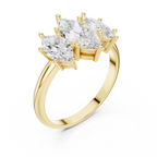 Three Stone Marquise Diamond Engagement Ring