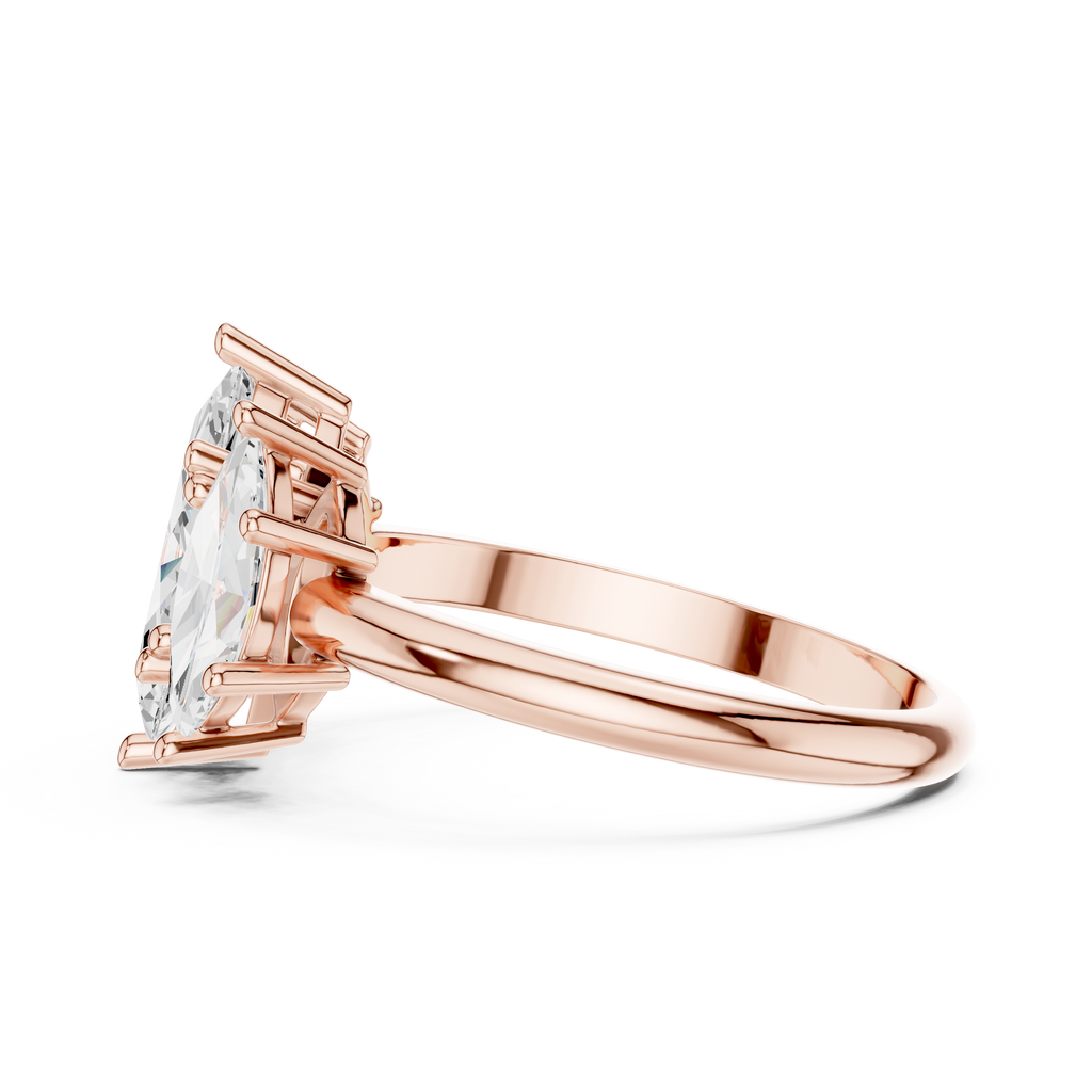 Three Stone Marquise Diamond Engagement Ring