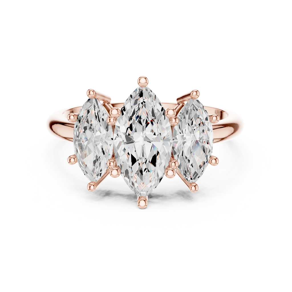 Three Stone Marquise Diamond Engagement Ring