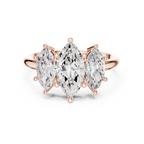 Three Stone Marquise Diamond Engagement Ring