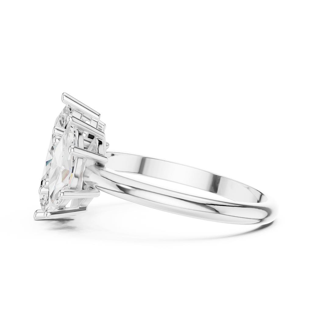 Three Stone Marquise Diamond Engagement Ring