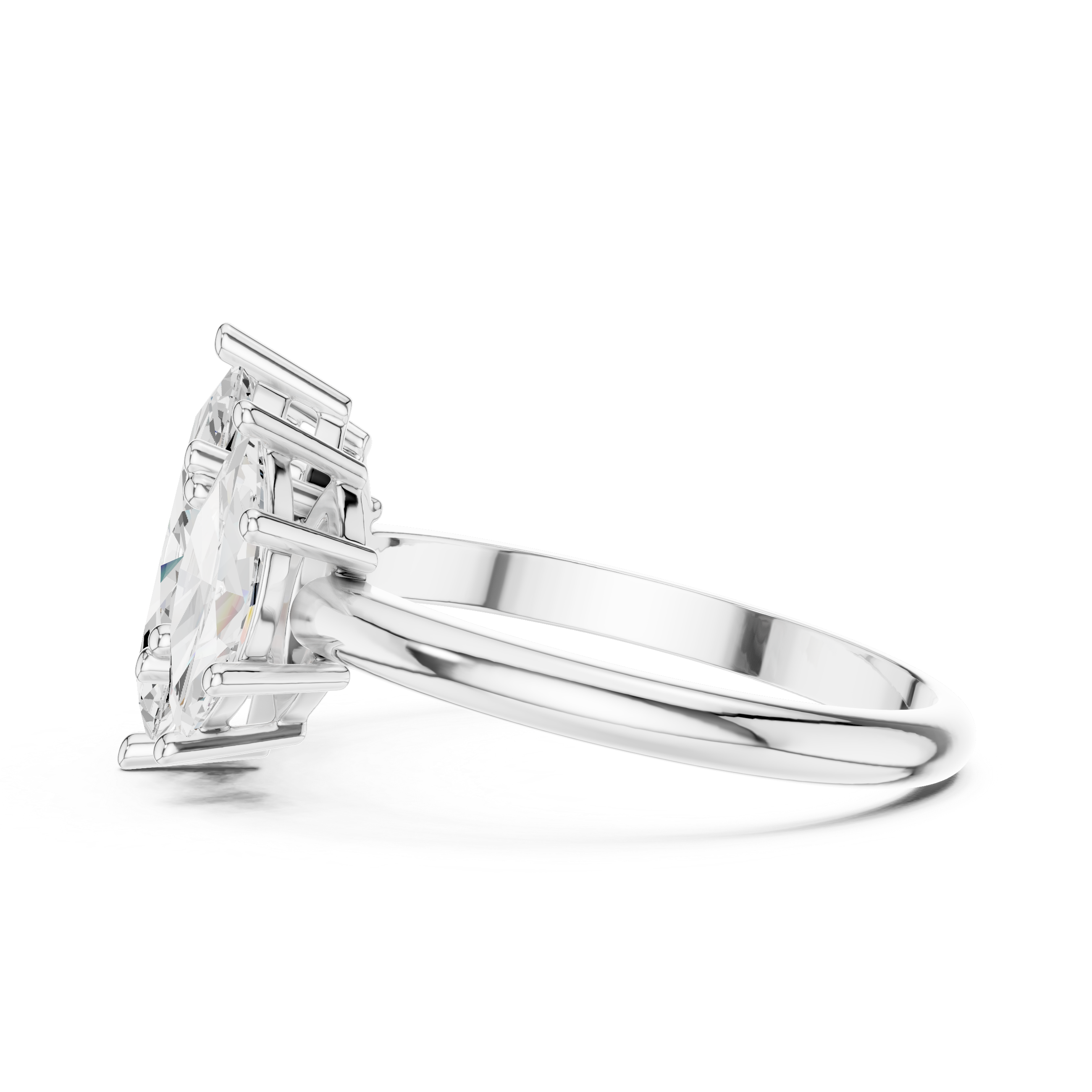 Three Stone Marquise Diamond Engagement Ring