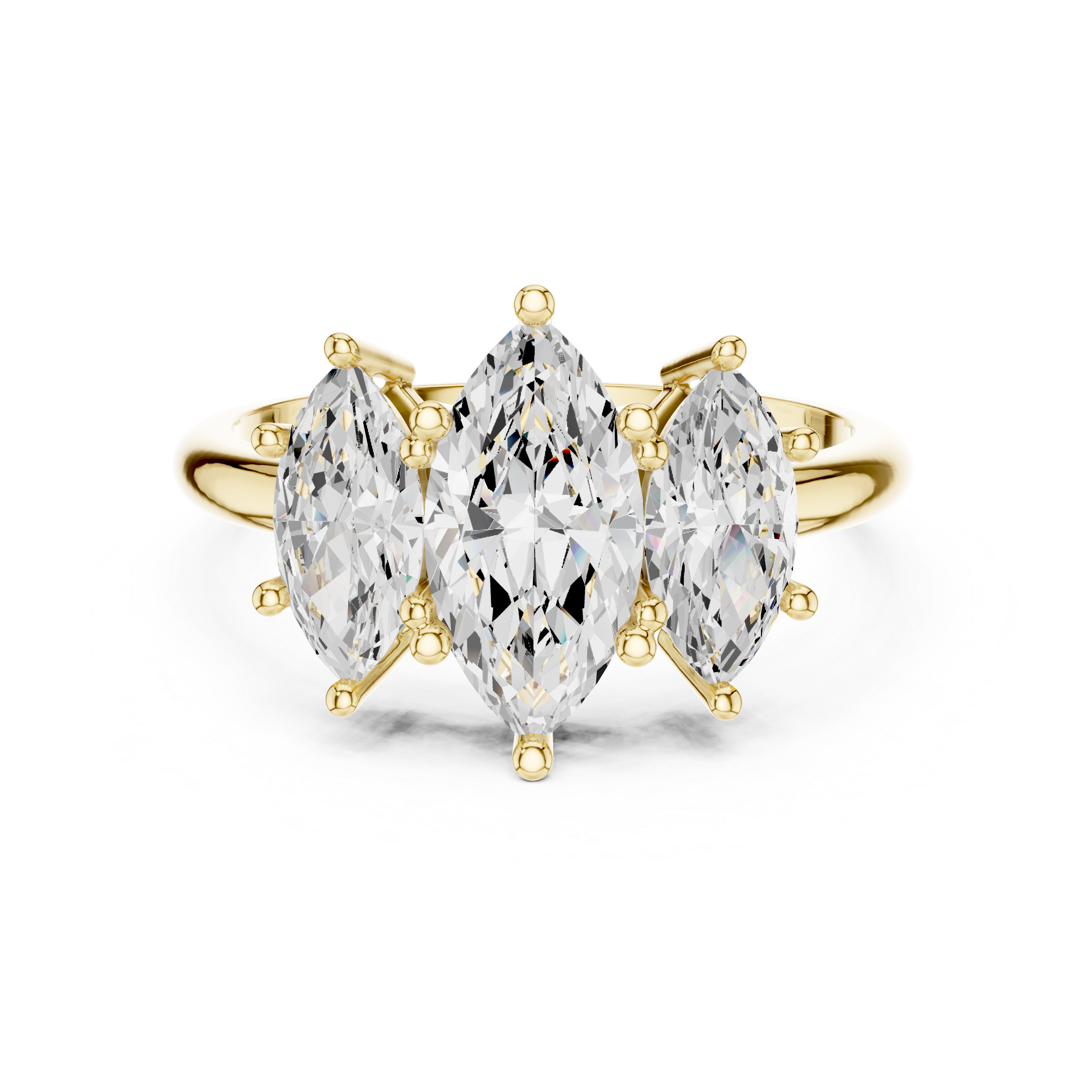 Three Stone Marquise Diamond Engagement Ring