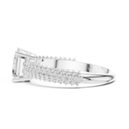 Asscher Cut Triple Pavé Diamond Engagement Ring
