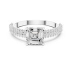 Asscher Cut Triple Pavé Diamond Engagement Ring