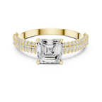 Asscher Cut Triple Pavé Diamond Engagement Ring