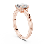 Classic Asscher Cut Solitaire Engagement Ring in Rose Gold