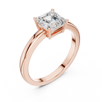 Classic Asscher Cut Solitaire Engagement Ring in Rose Gold