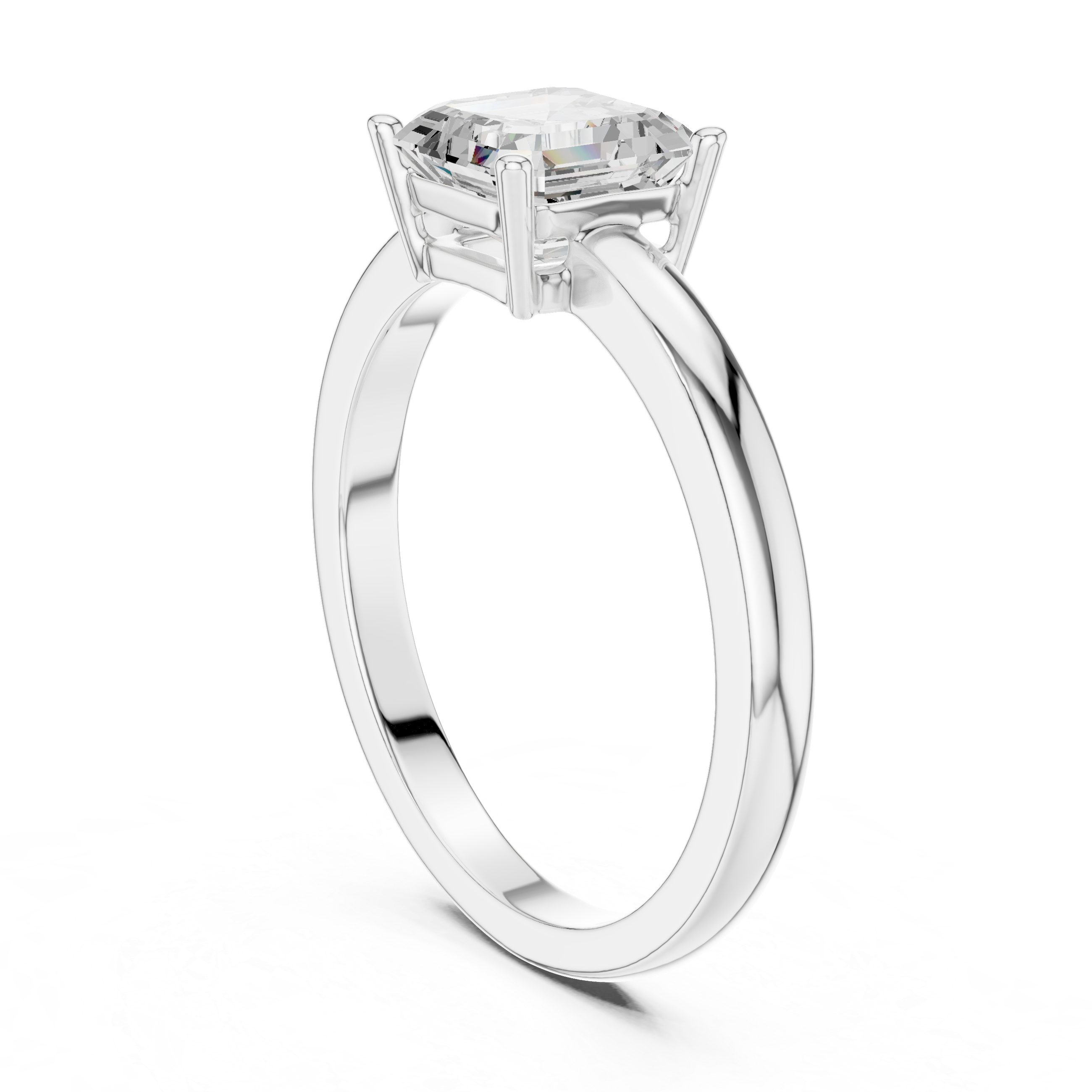 Classic Asscher Cut Solitaire Engagement Ring in Rose Gold