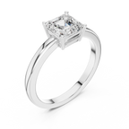 Classic Asscher Cut Solitaire Engagement Ring in Rose Gold