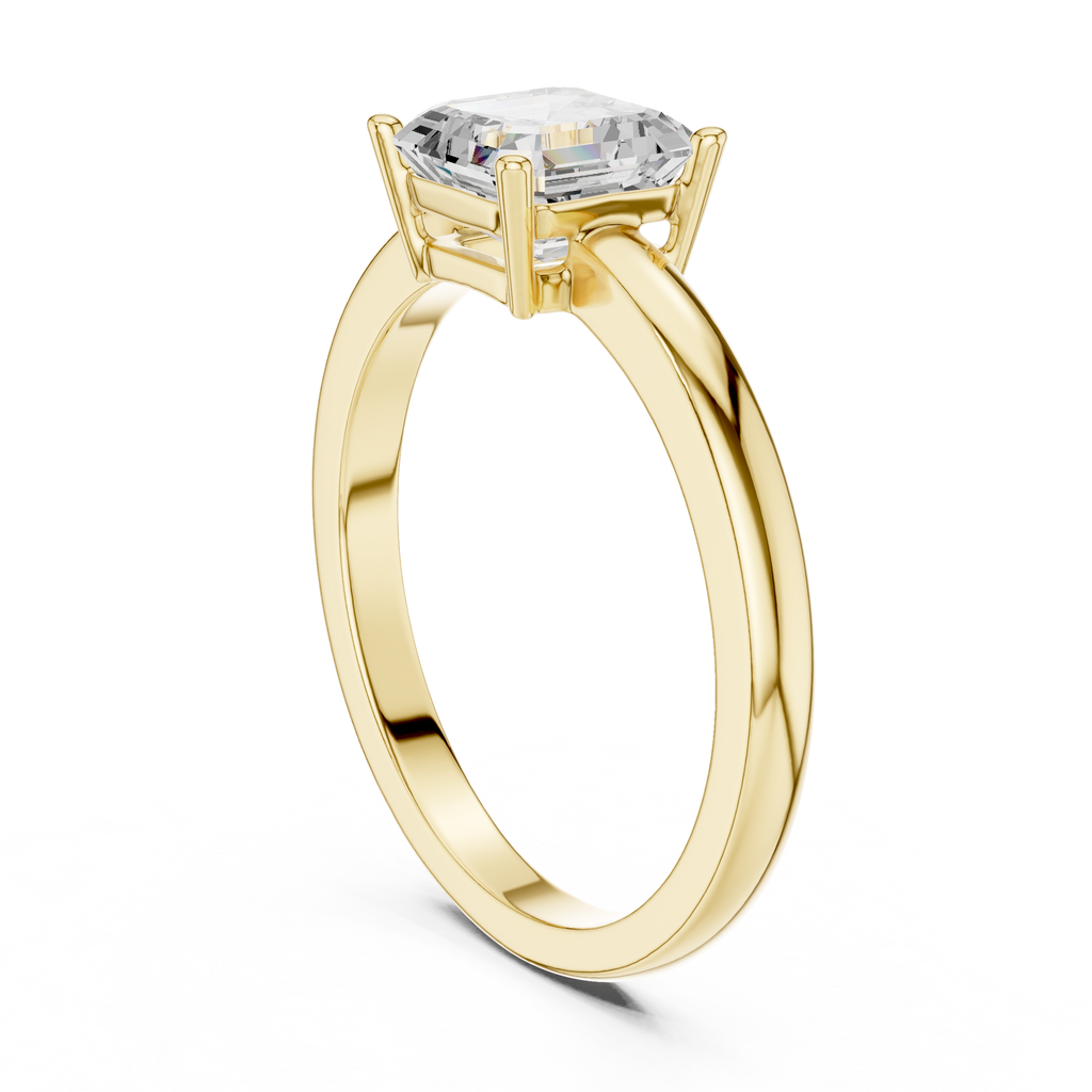 Classic Asscher Cut Solitaire Engagement Ring in Rose Gold