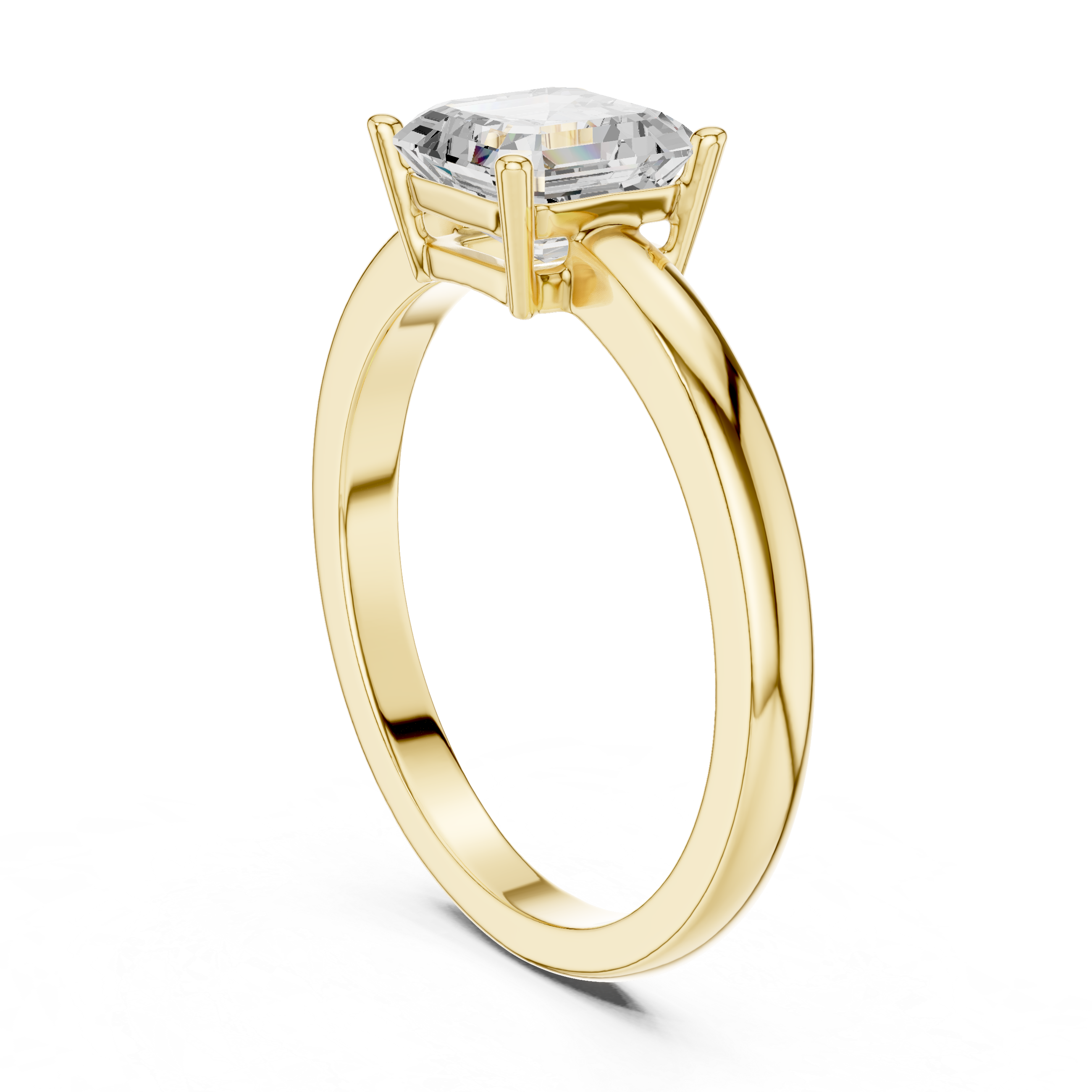 Classic Asscher Cut Solitaire Engagement Ring in Rose Gold