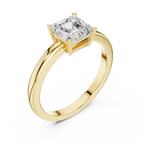 Classic Asscher Cut Solitaire Engagement Ring in Rose Gold