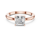 Classic Asscher Cut Solitaire Engagement Ring in Rose Gold