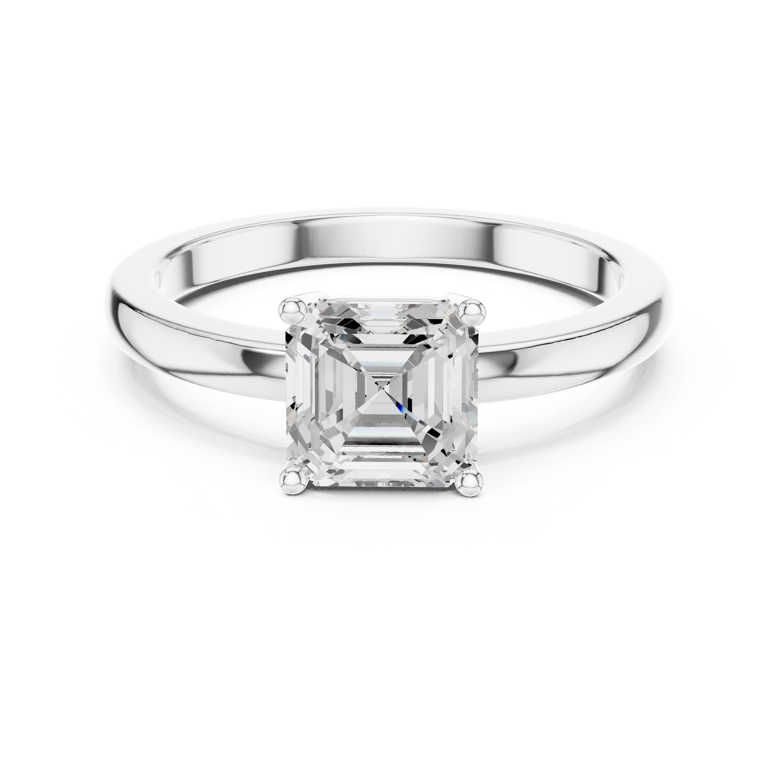 Classic Asscher Cut Solitaire Engagement Ring in Rose Gold