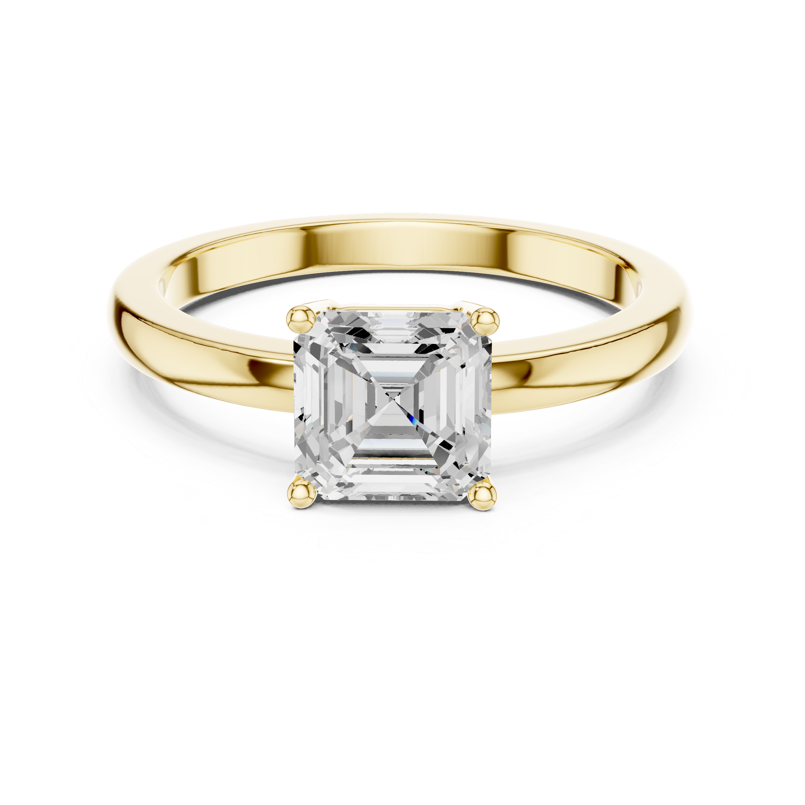 Classic Asscher Cut Solitaire Engagement Ring in Rose Gold