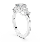Vintage Asscher Cut Floral Diamond Engagement Ring in Rose Gold