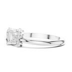 Vintage Asscher Cut Floral Diamond Engagement Ring in Rose Gold