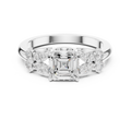 Vintage Asscher Cut Floral Diamond Engagement Ring in Rose Gold