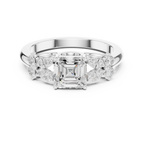 Vintage Asscher Cut Floral Diamond Engagement Ring in Rose Gold
