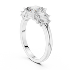 Five Stone Asscher & Emerald Cut Diamond Engagement Ring in Rose Gold