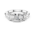 Five Stone Asscher & Emerald Cut Diamond Engagement Ring in Rose Gold