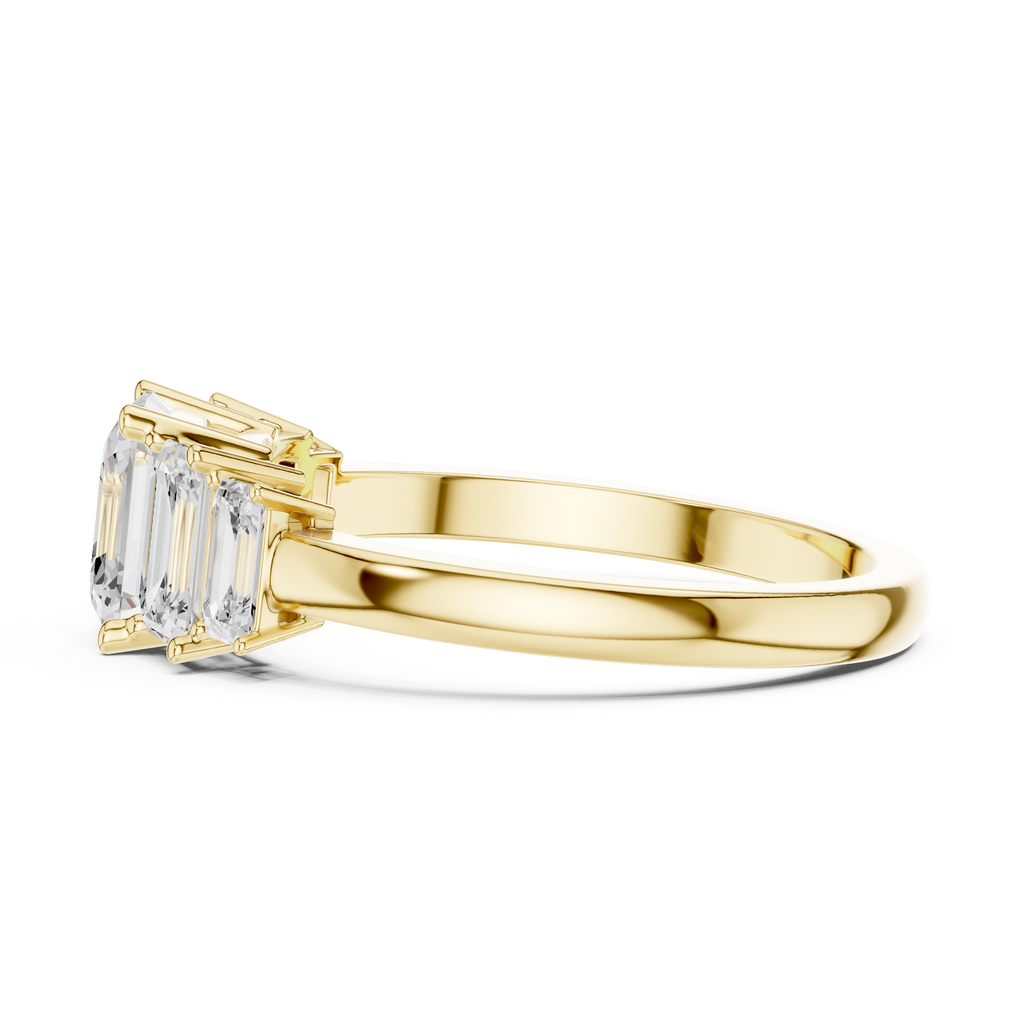 Five Stone Asscher & Emerald Cut Diamond Engagement Ring in Rose Gold