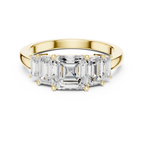 Five Stone Asscher & Emerald Cut Diamond Engagement Ring in Rose Gold