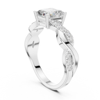 Twisted Asscher Cut Diamond Engagement Ring in Rose Gold