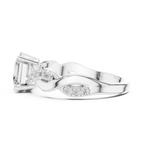 Twisted Asscher Cut Diamond Engagement Ring in Rose Gold