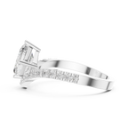 Split Shank Asscher Cut Diamond Engagement Ring with Pavé Band