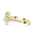 Split Shank Asscher Cut Diamond Engagement Ring with Pavé Band