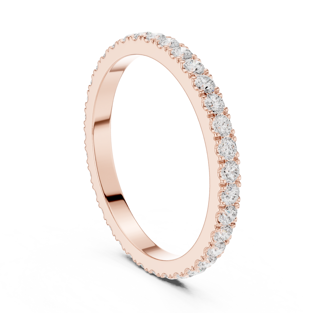 Minimalist Diamond Eternity Wedding Band Ring