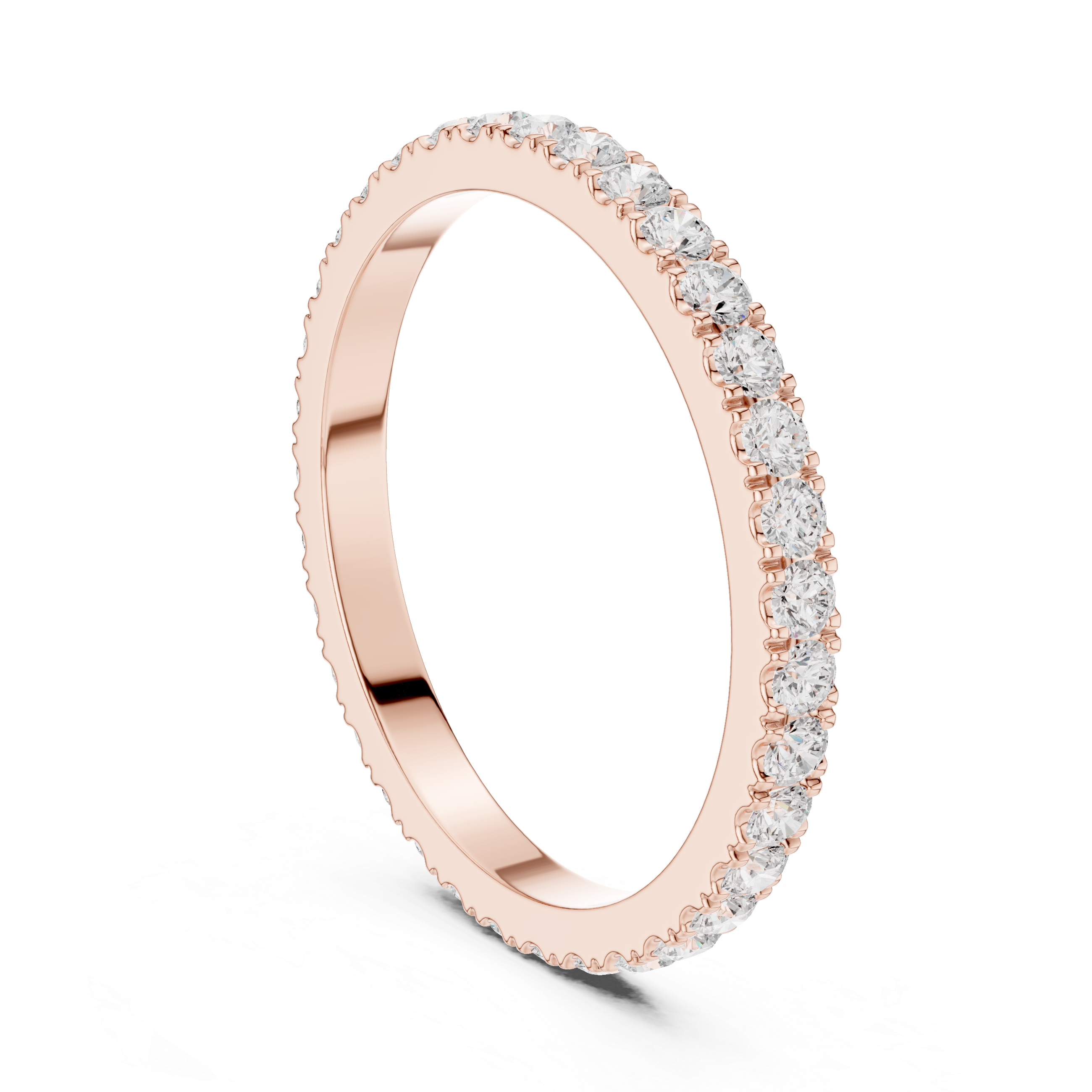 Minimalist Diamond Eternity Wedding Band Ring