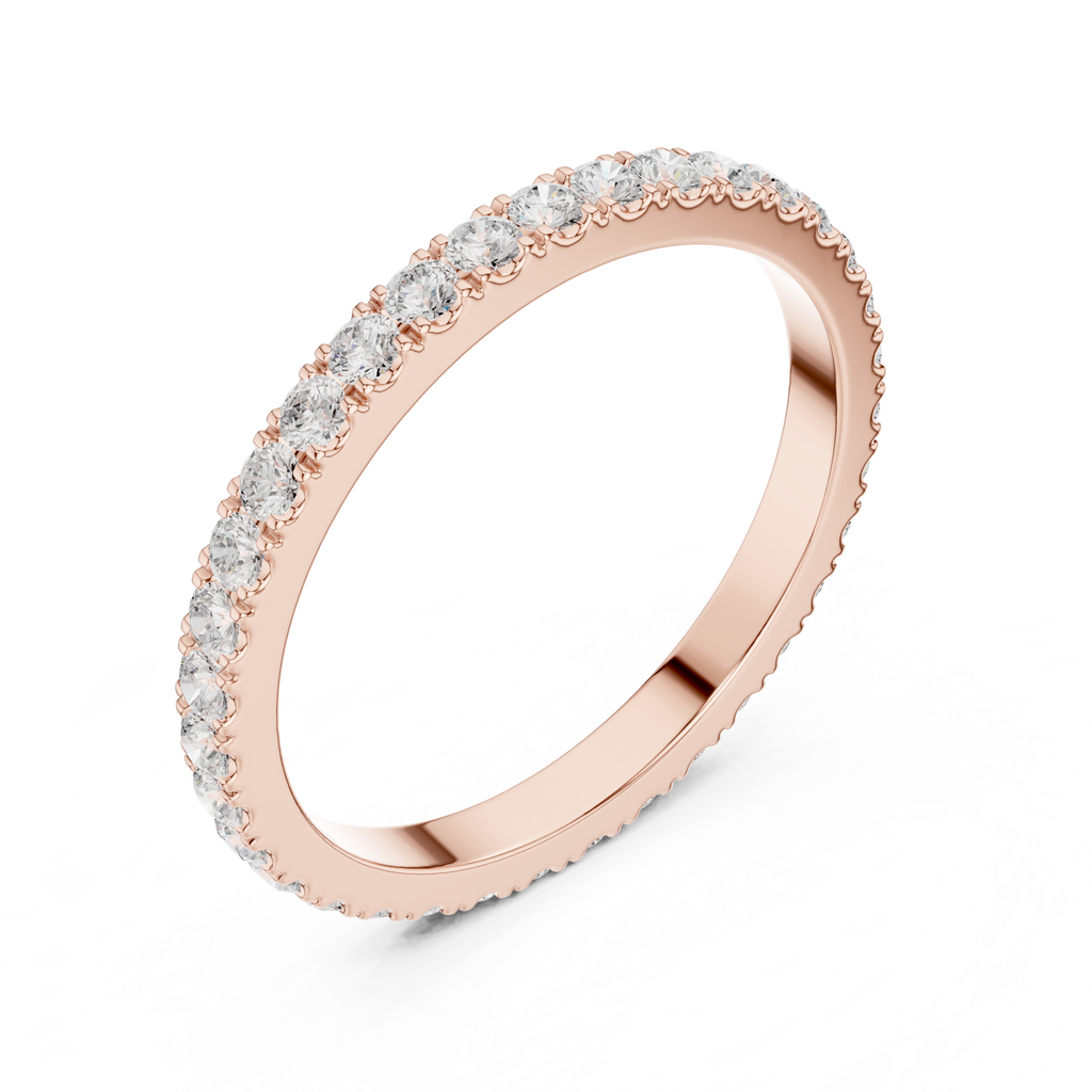 Minimalist Diamond Eternity Wedding Band Ring