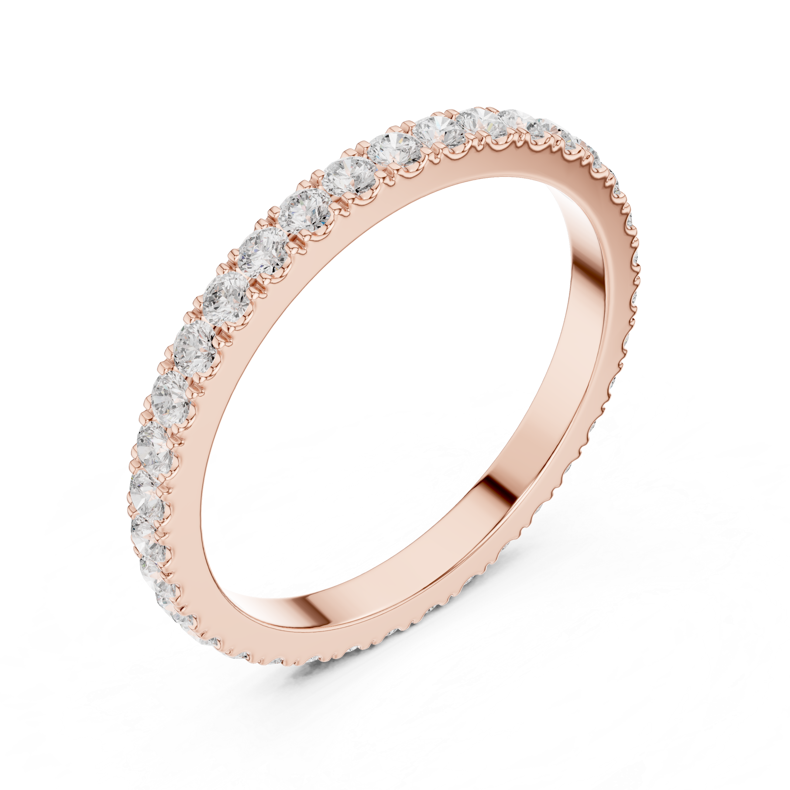 Minimalist Diamond Eternity Wedding Band Ring