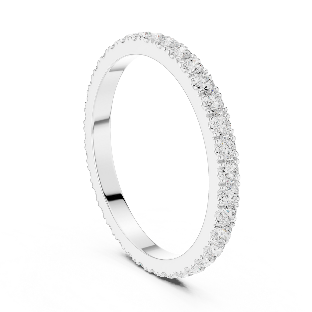 Minimalist Diamond Eternity Wedding Band Ring