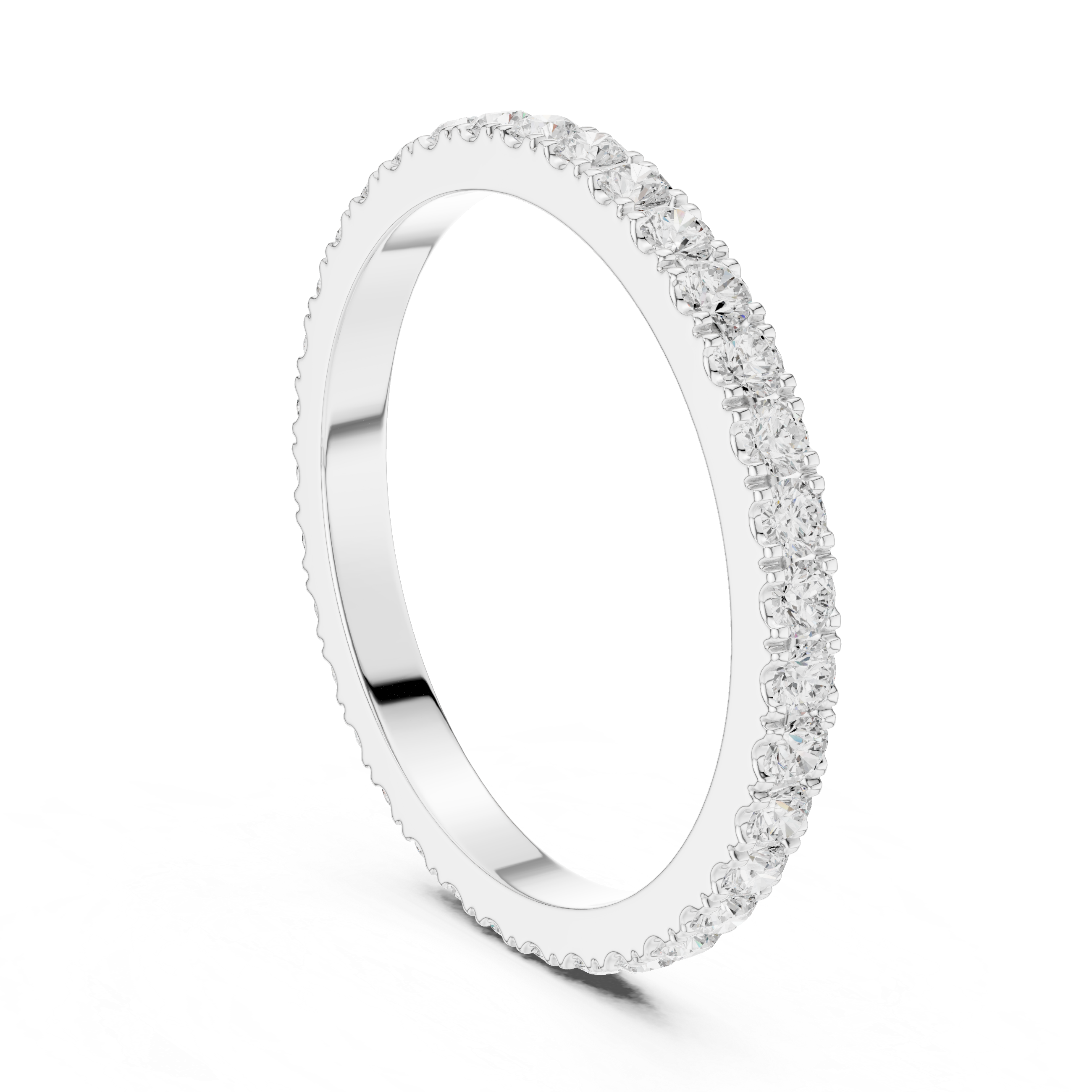 Minimalist Diamond Eternity Wedding Band Ring