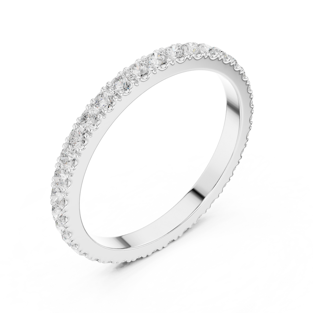 Minimalist Diamond Eternity Wedding Band Ring