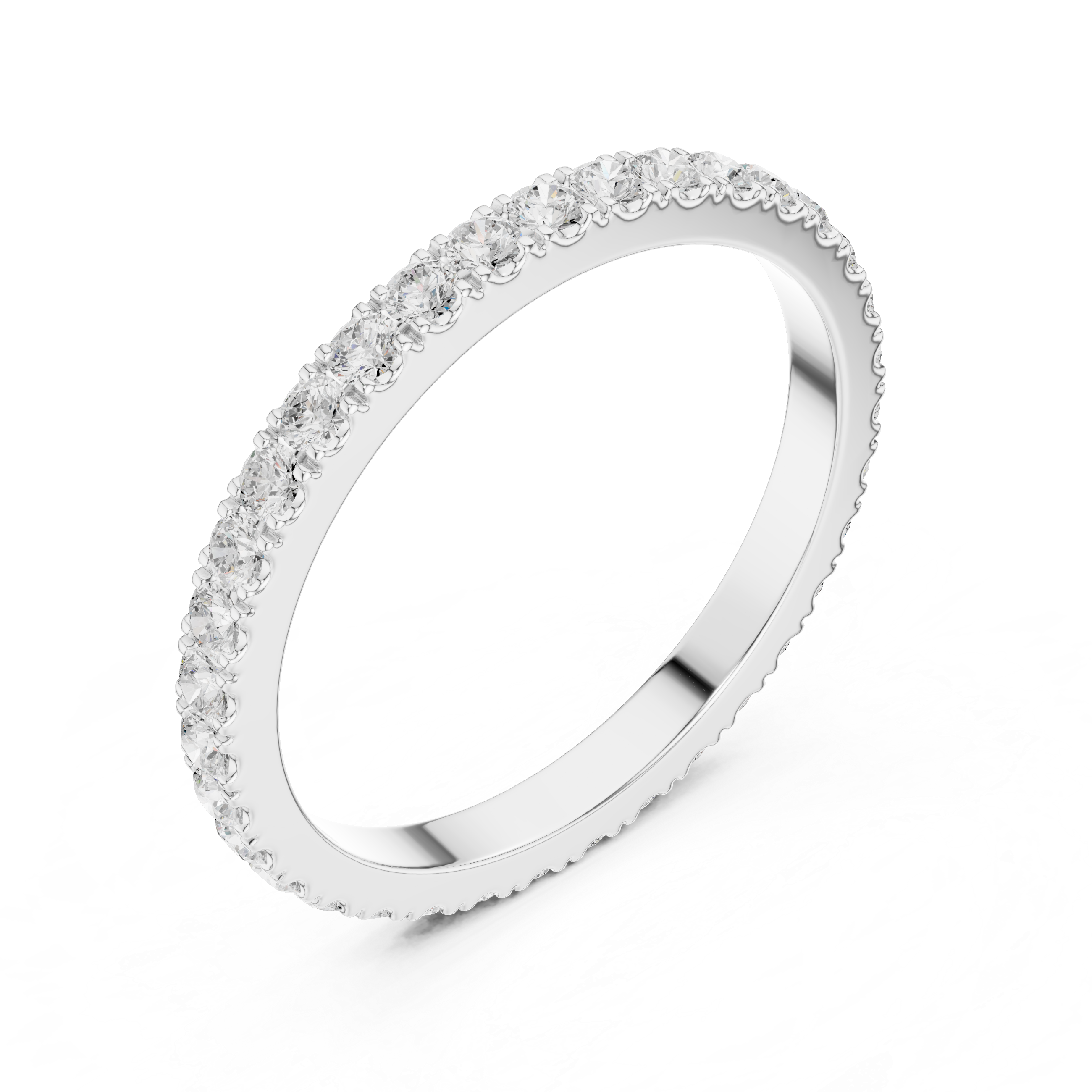 Minimalist Diamond Eternity Wedding Band Ring
