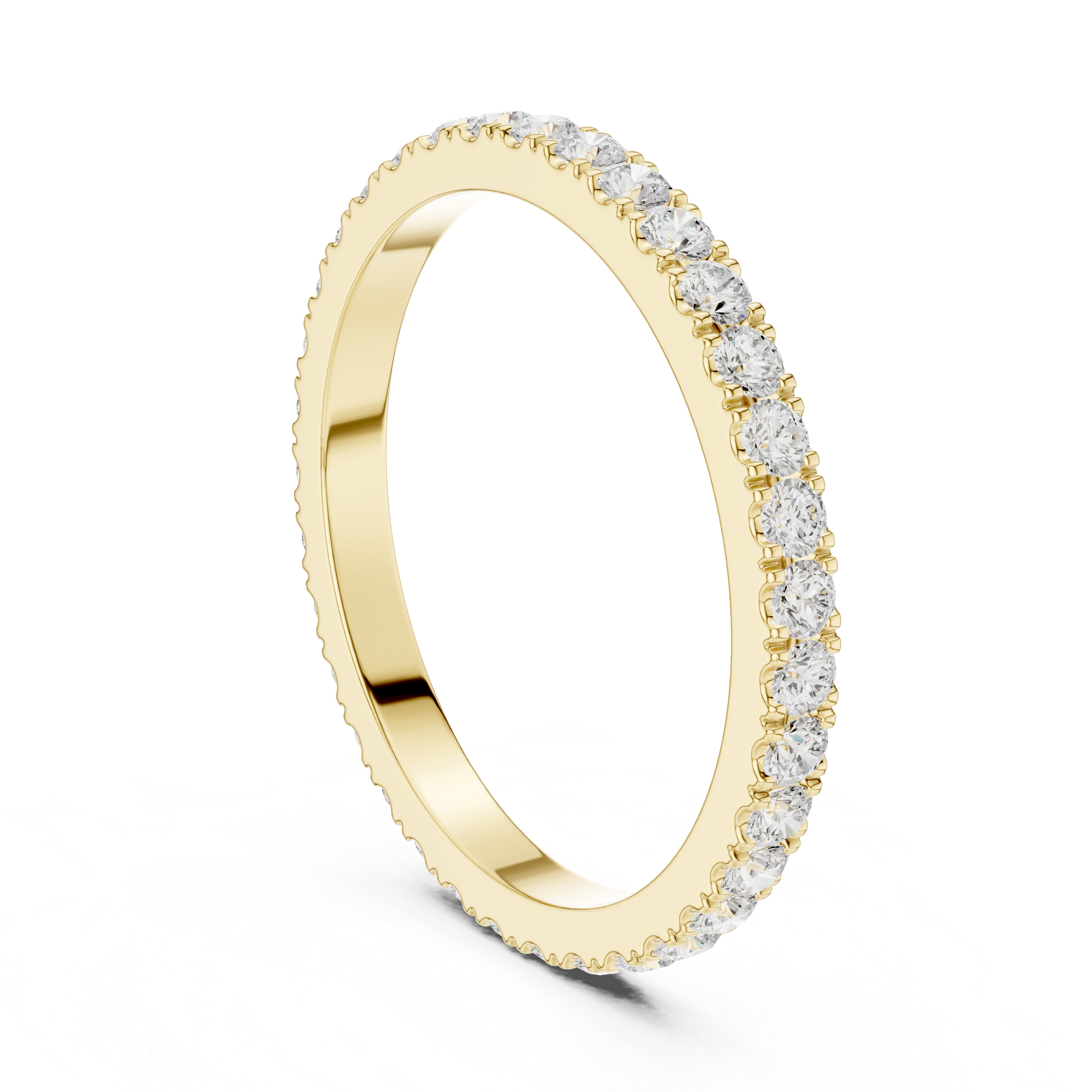 Minimalist Diamond Eternity Wedding Band Ring