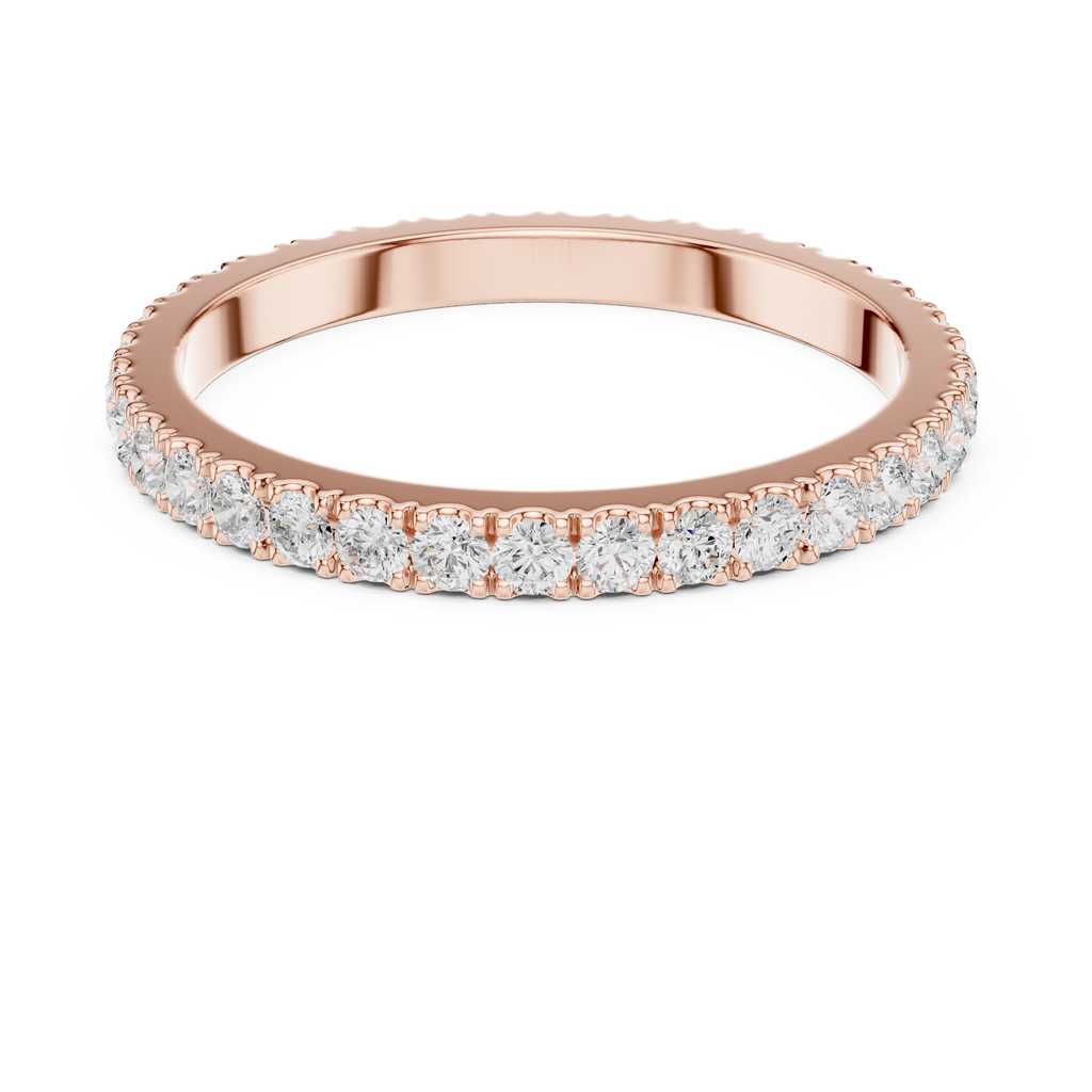 Minimalist Diamond Eternity Wedding Band Ring